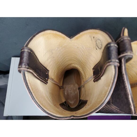 Vintage Justin 1195 Full Chocolate Glazed Pig Western Cowboy Boots US Men's 9 D - Picture 8 of 14